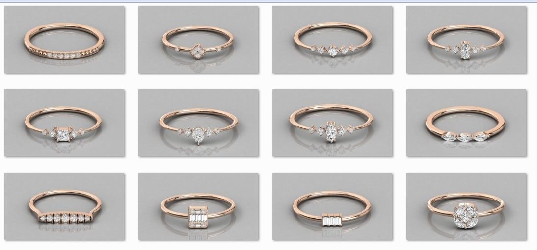 300 solitaire women ring 3dm 9 render stl detail bulk collection 3D print model_3