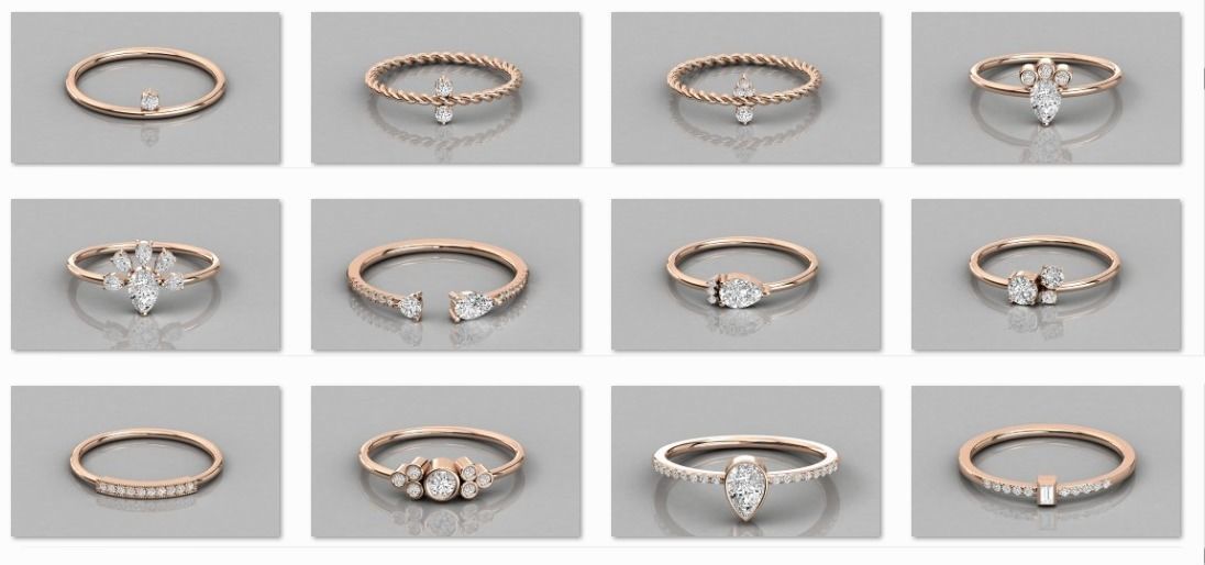 300 solitaire women ring 3dm 9 render stl detail bulk collection 3D print model_18