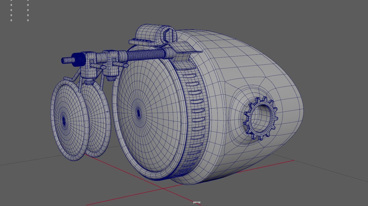 Stylized Single Eye Glasses 3D model_4