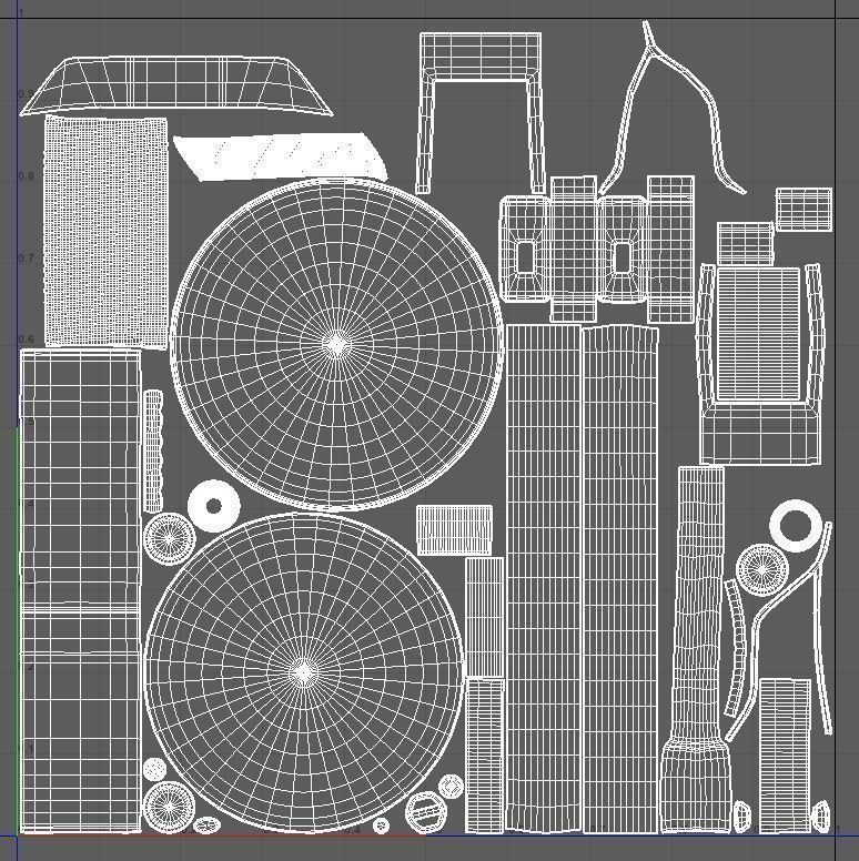 Stylized Single Eye Glasses 3D model_3