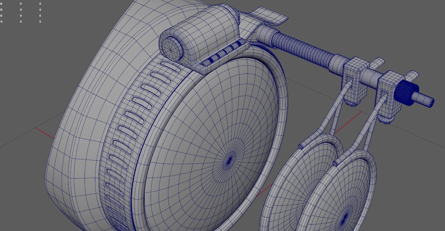 Stylized Single Eye Glasses 3D model_6