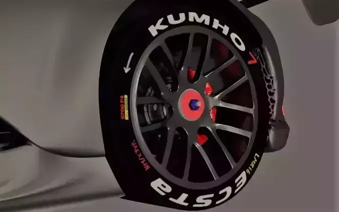 Racing wheels Kumho tires Low-poly 3D model