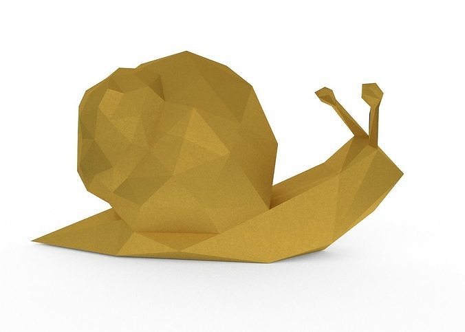 Snail low poly golden Low-poly 3D model