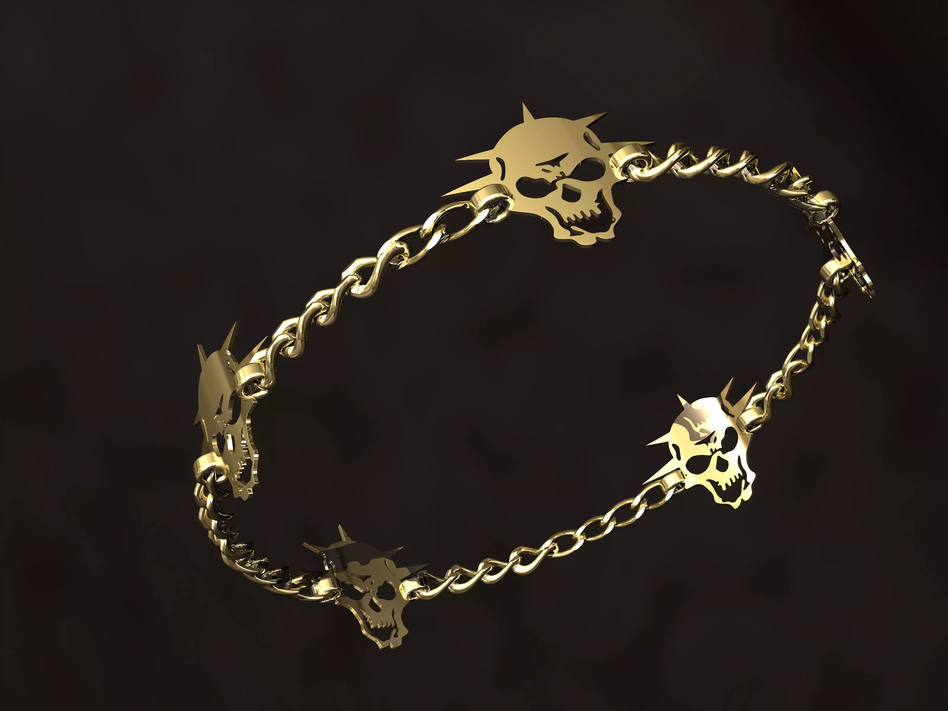 Skull bracelet 3D print model