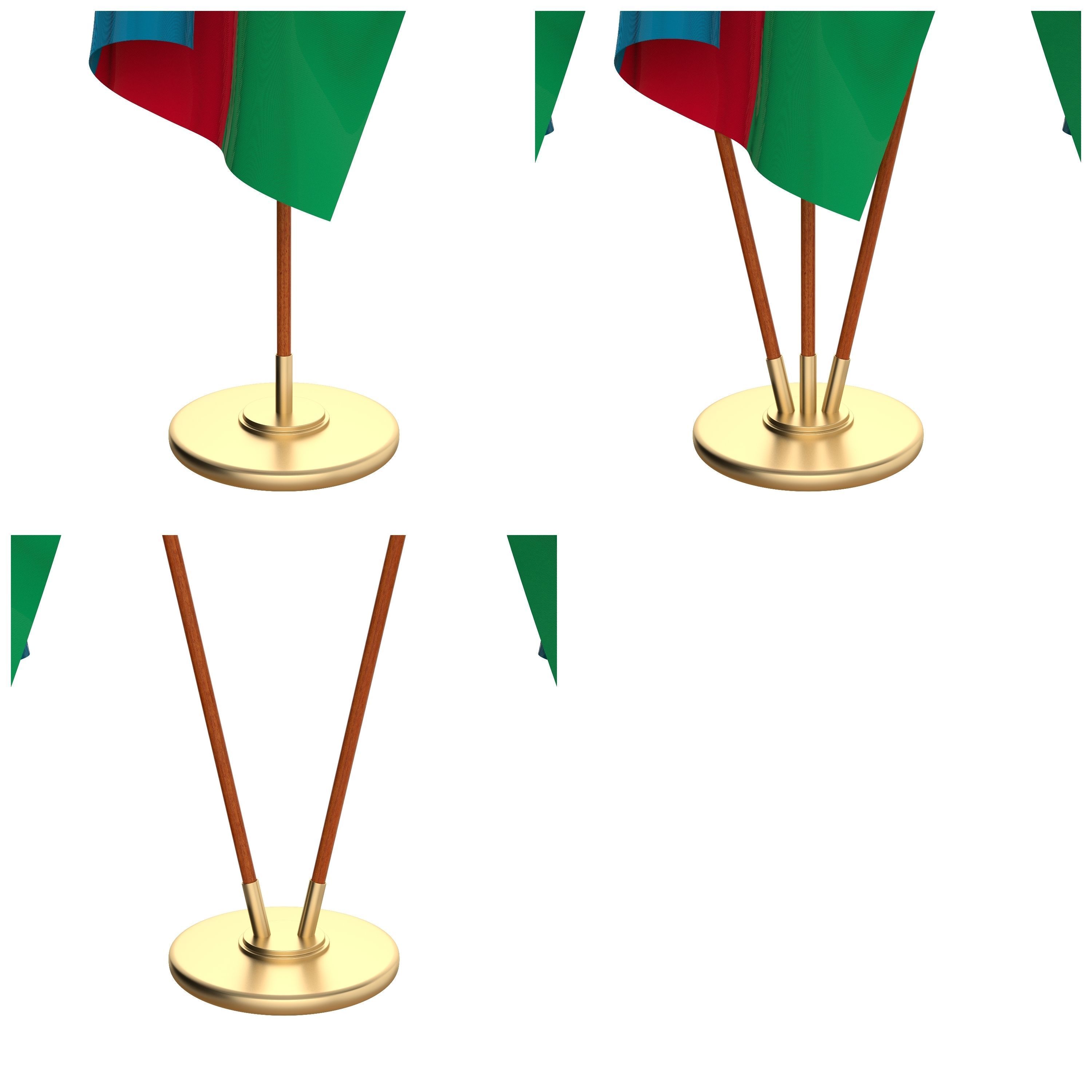 Azerbaijan Flag Pack 3D model_2