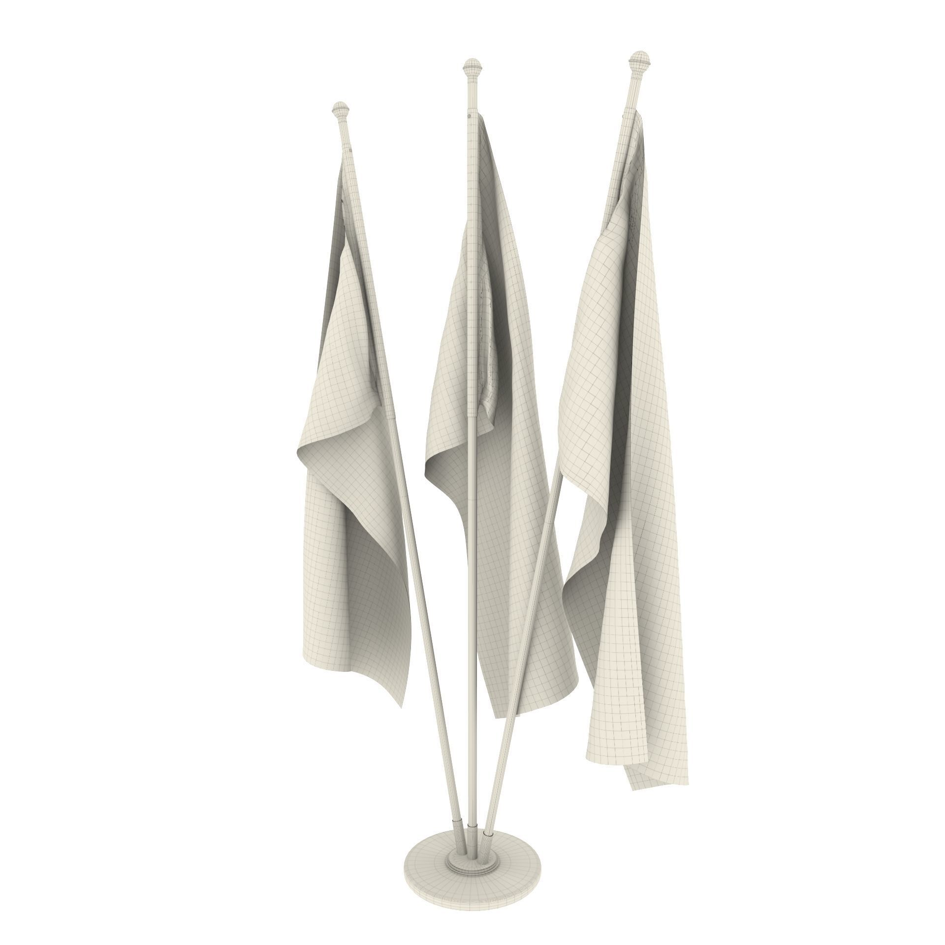 Azerbaijan Flag Pack 3D model_4