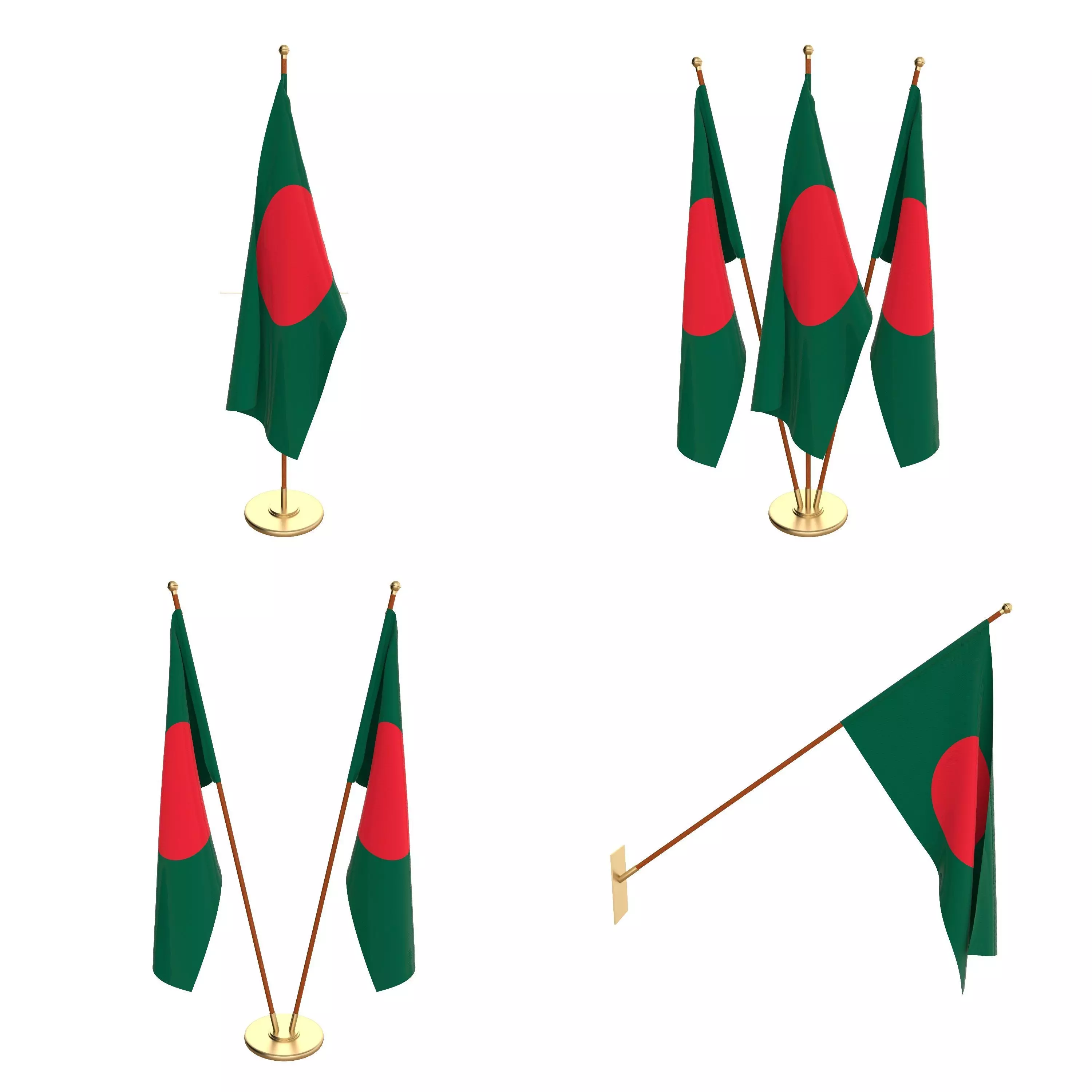 Bangladesh Flag Pack 3D model_0
