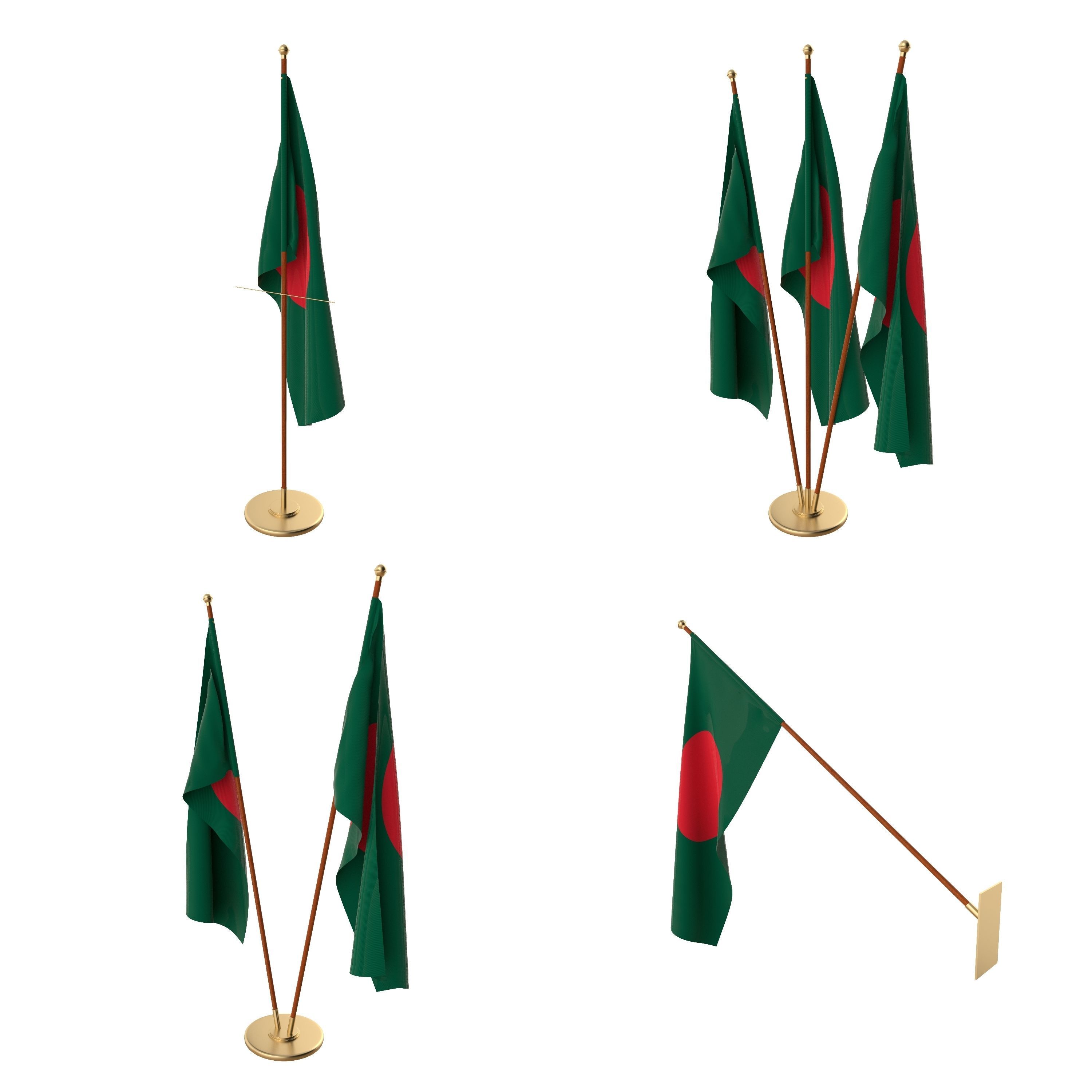 Bangladesh Flag Pack 3D model_1
