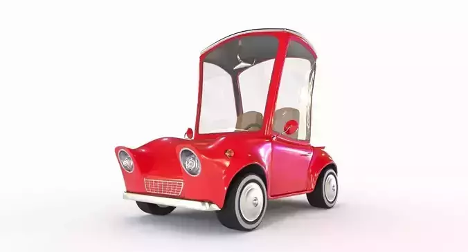 Cartoon car without rig 3D model