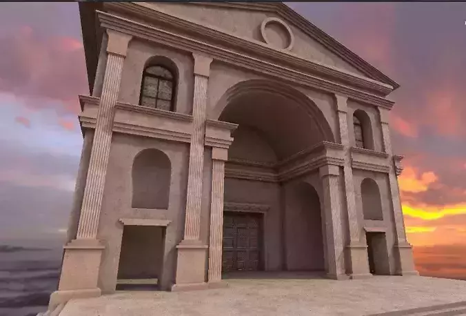 Sant Andrea Basilica Low-poly 3D model