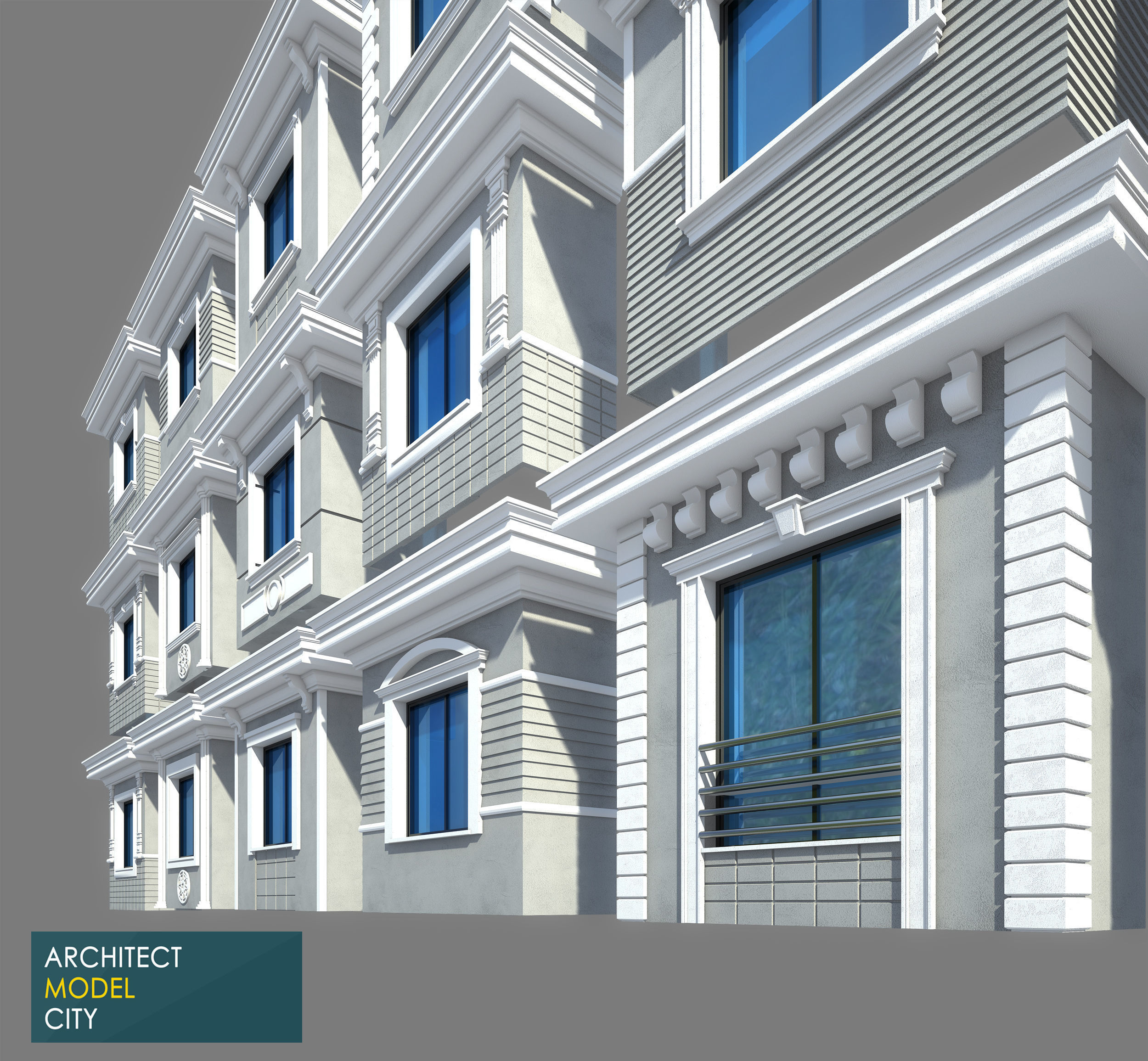 Architectural Window Model Detail  Low-poly 3D model_6