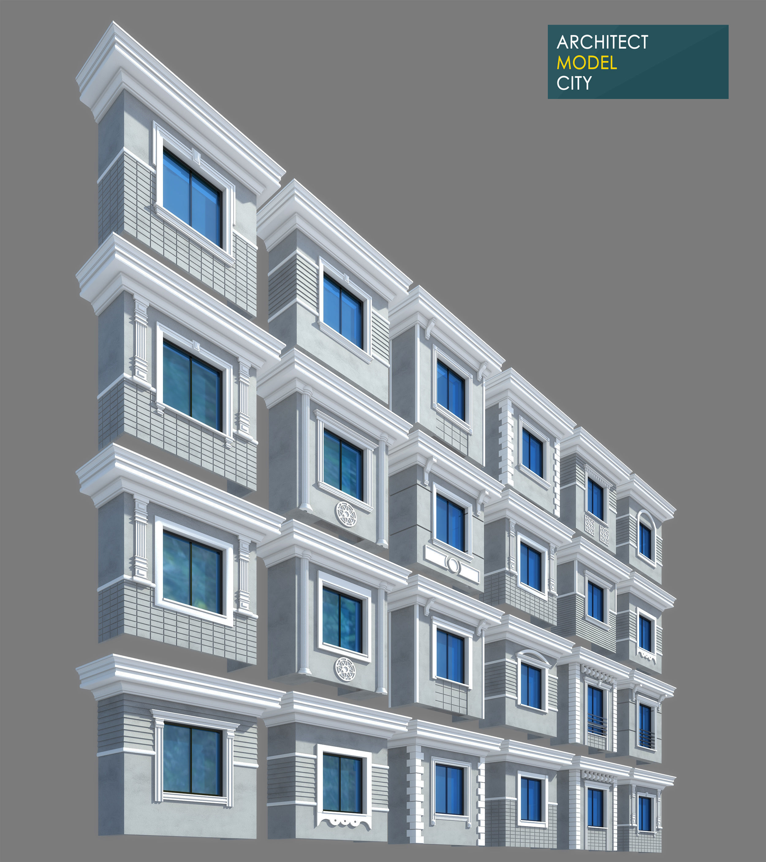 Architectural Window Model Detail  Low-poly 3D model_4