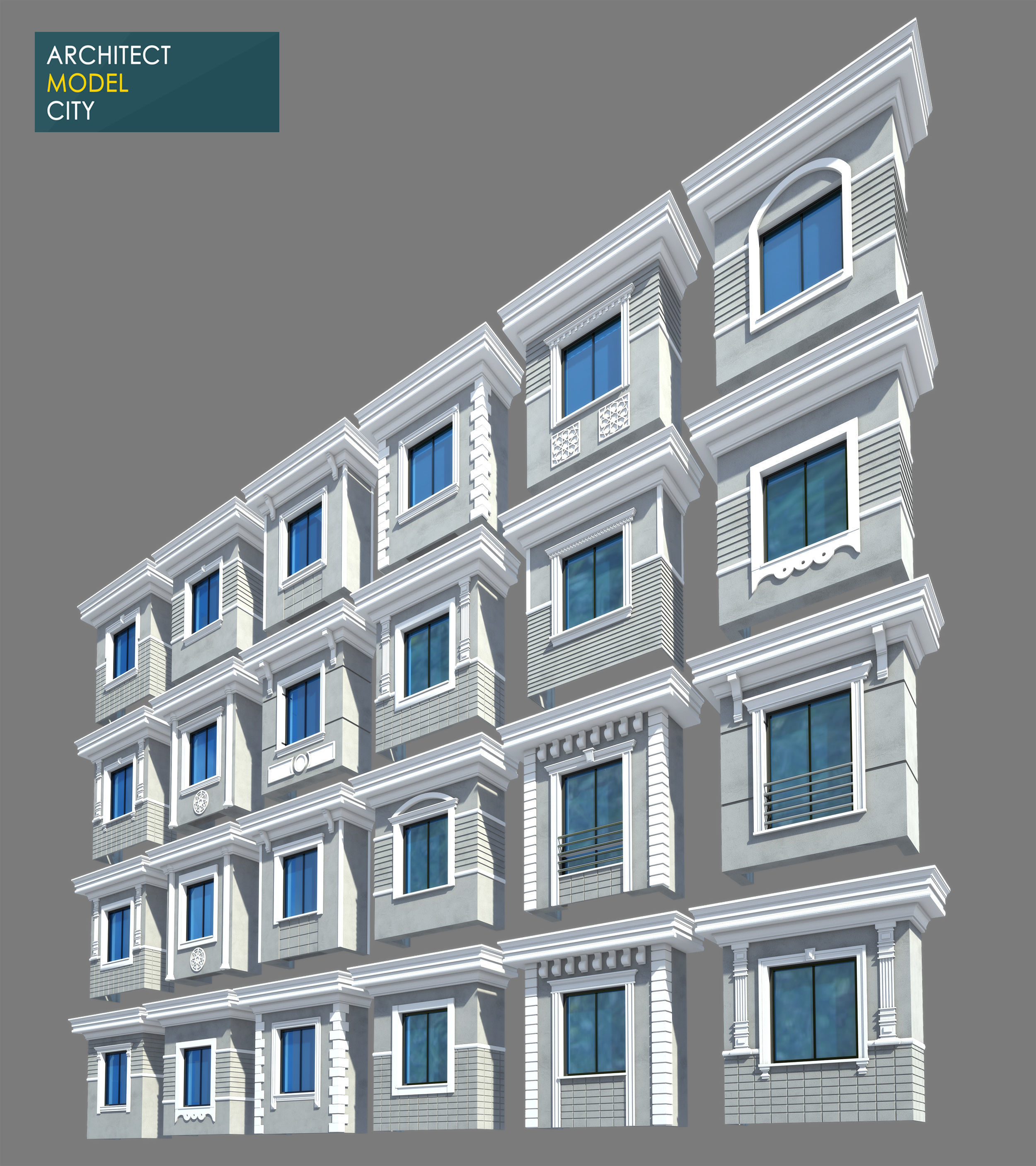 Architectural Window Model Detail  Low-poly 3D model_1