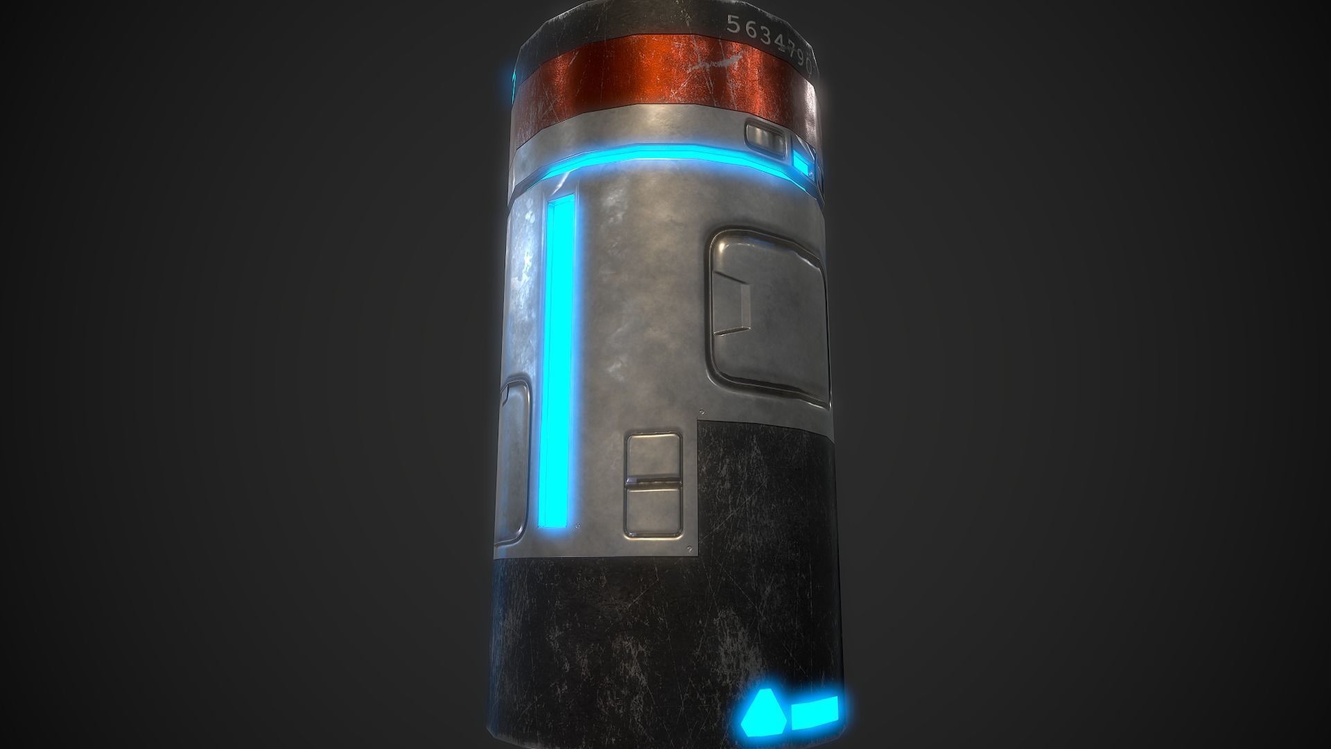 SciFi Barrels Low-poly 3D model_4