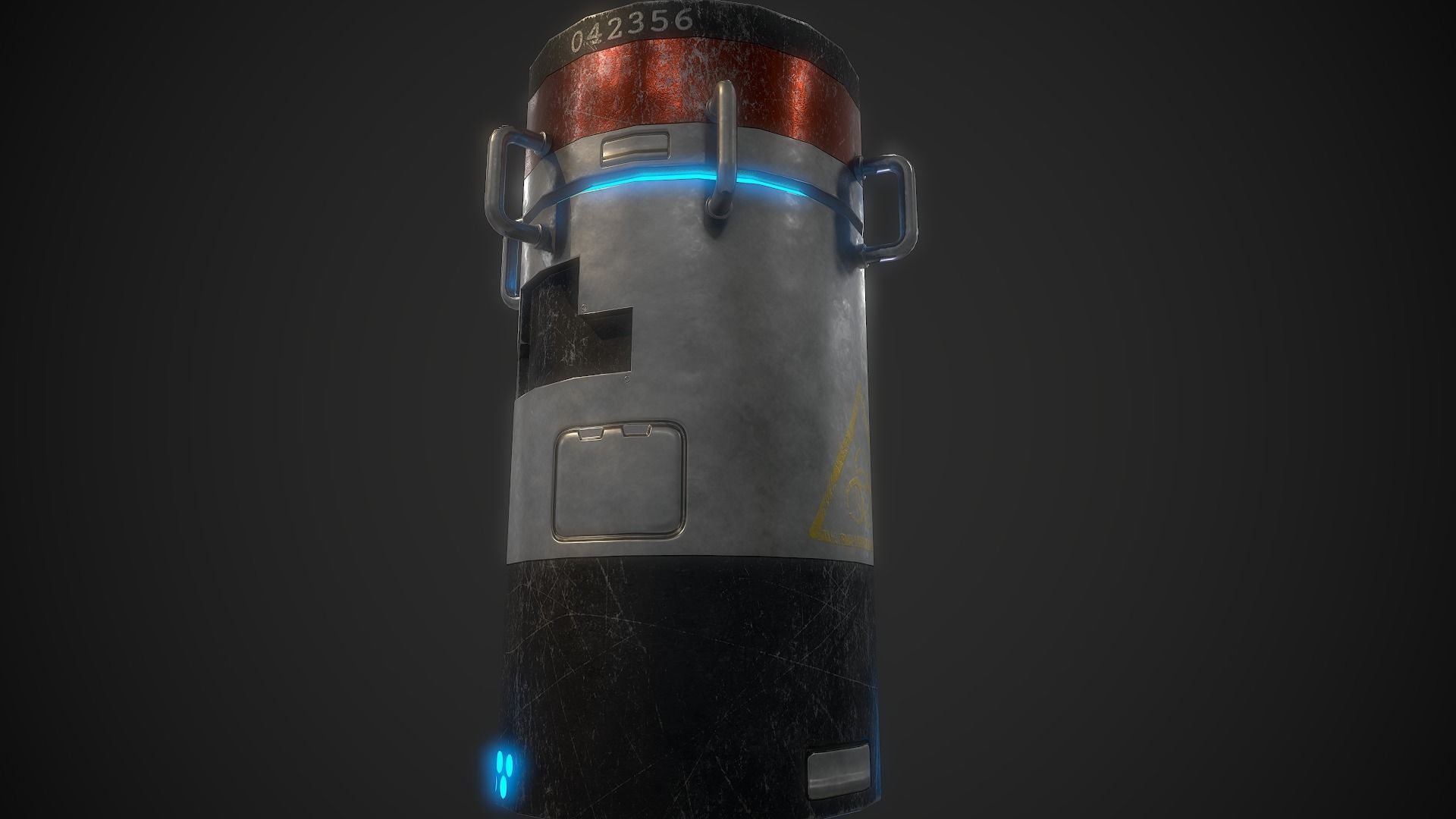 SciFi Barrels Low-poly 3D model_3