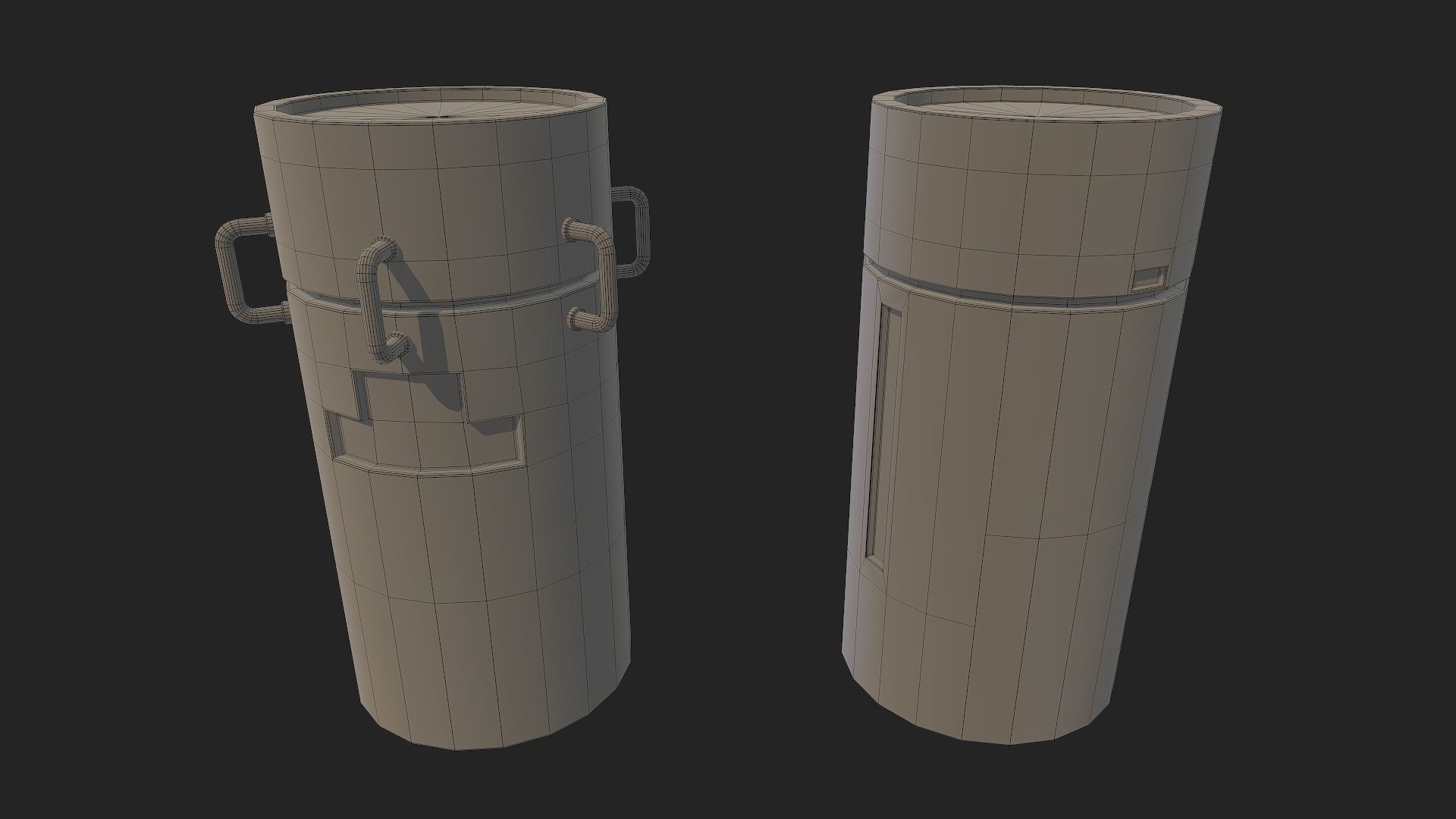 SciFi Barrels Low-poly 3D model_5