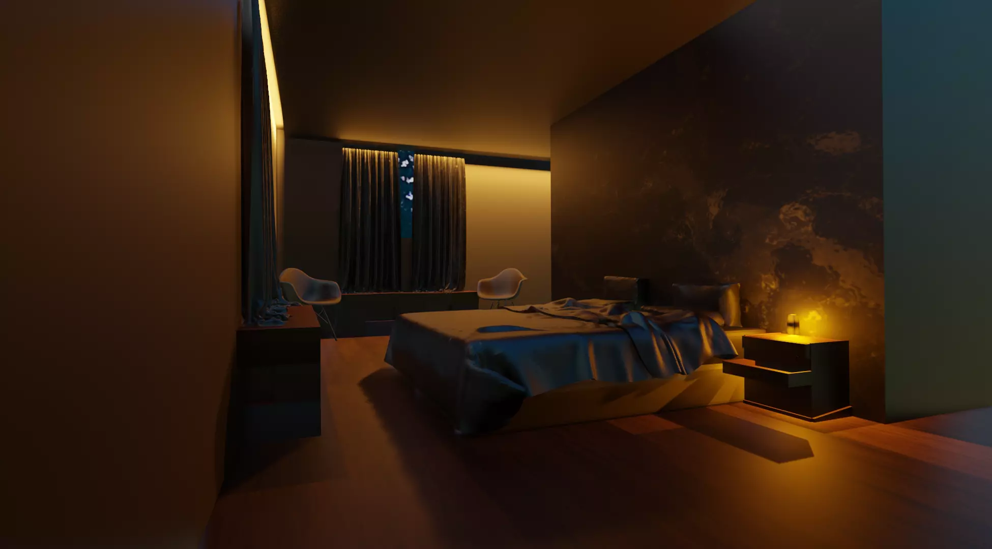 Modern Bedroom 3D model_0