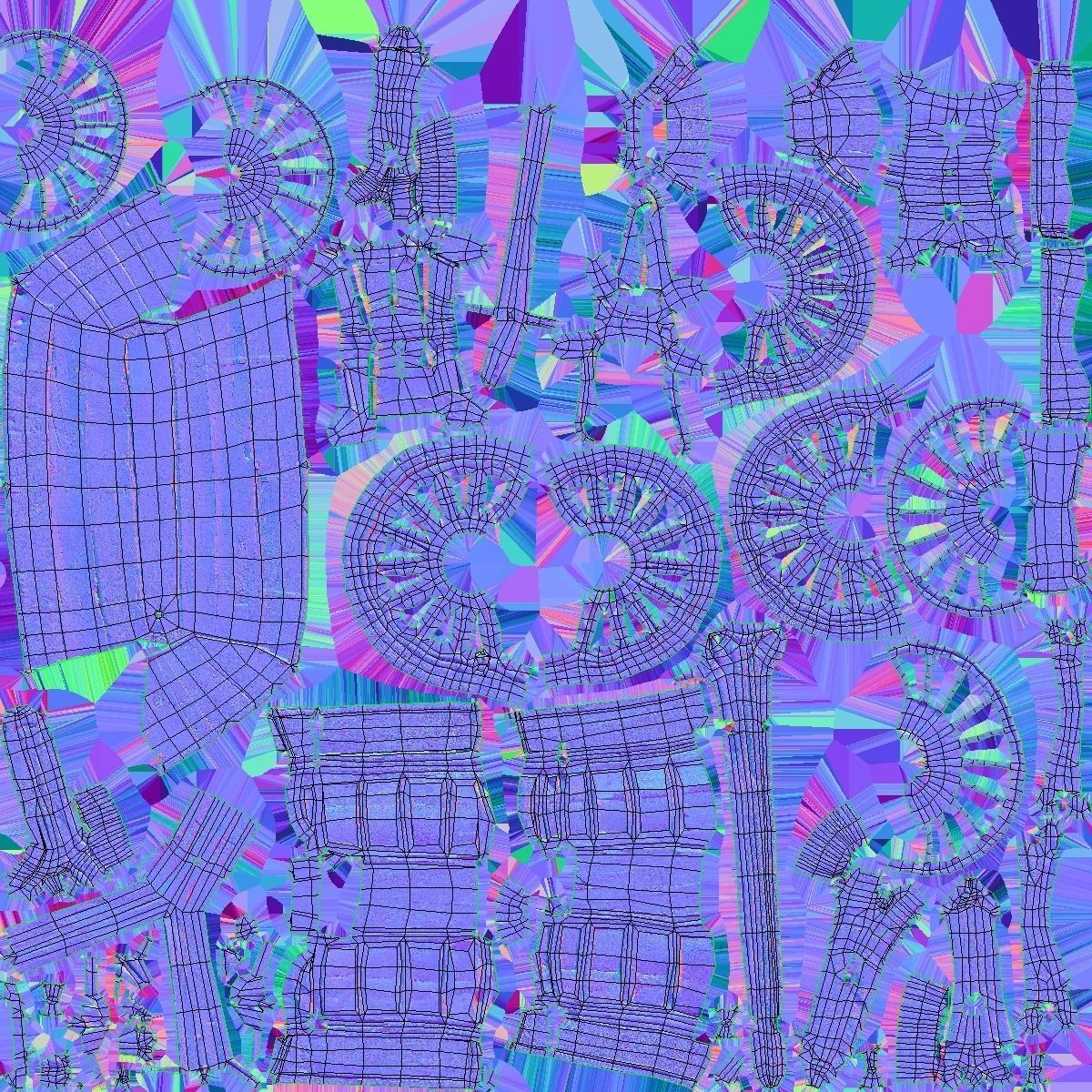 Old Wooden Cart Low-poly 3D model_29