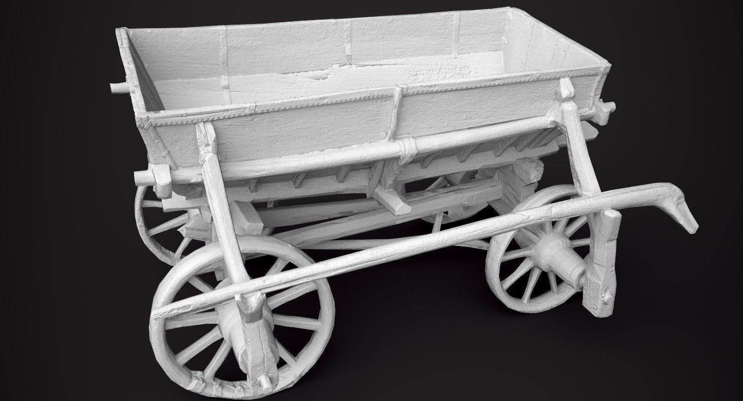 Old Wooden Cart Low-poly 3D model_14