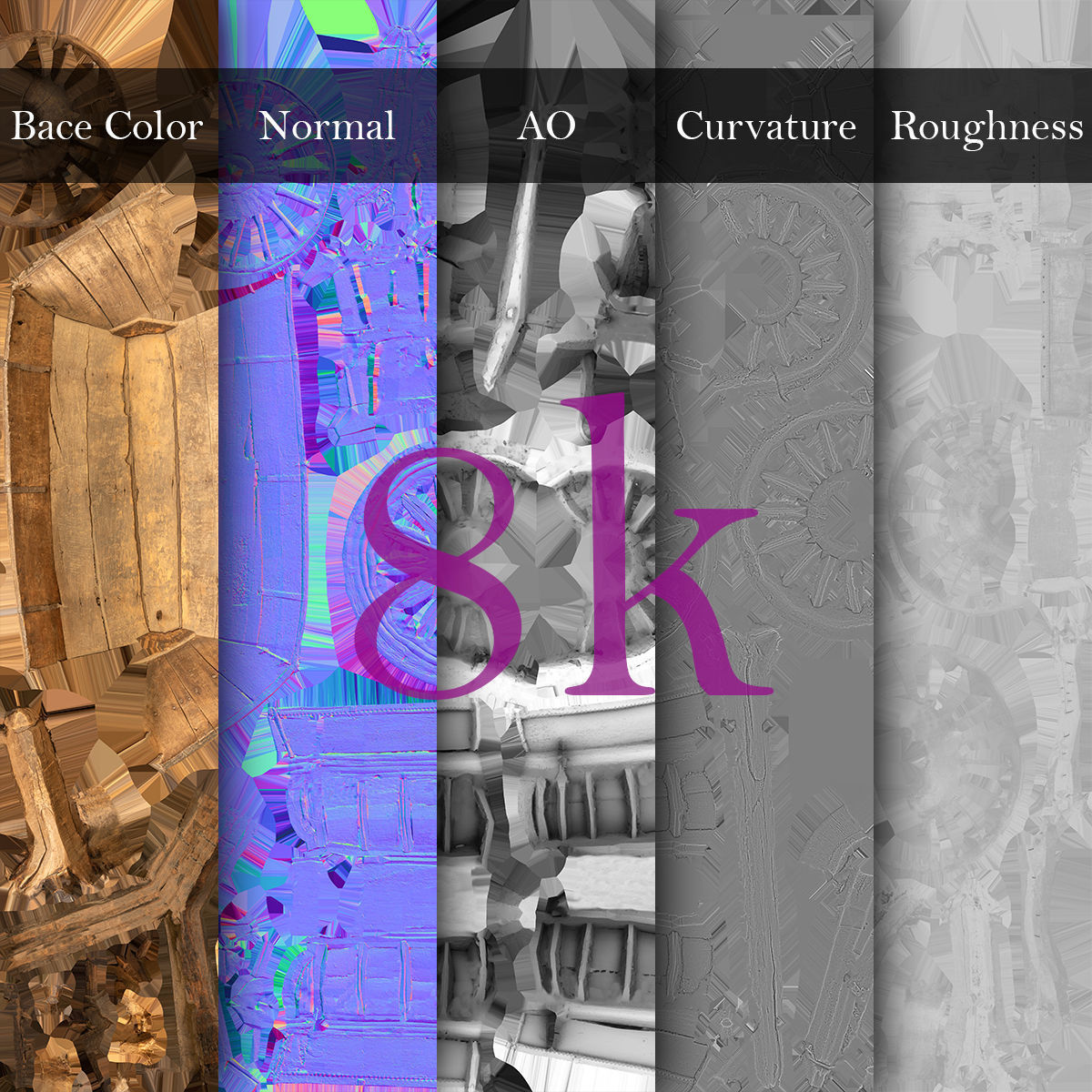 Old Wooden Cart Low-poly 3D model_27