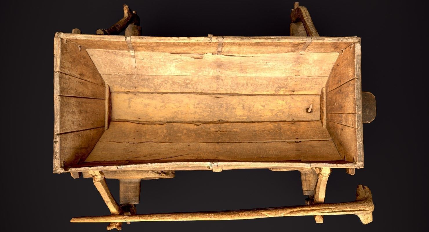 Old Wooden Cart Low-poly 3D model_15