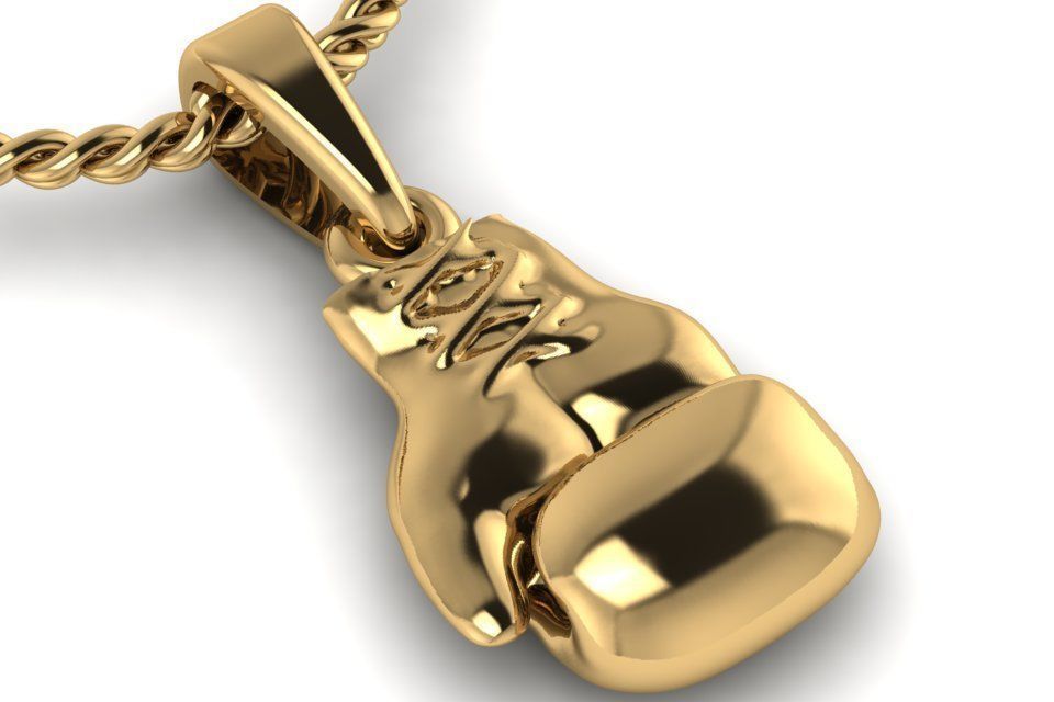 pendant boxing glove 3D print model_4