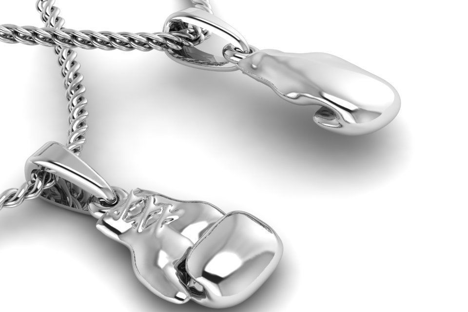 pendant boxing glove 3D print model_1