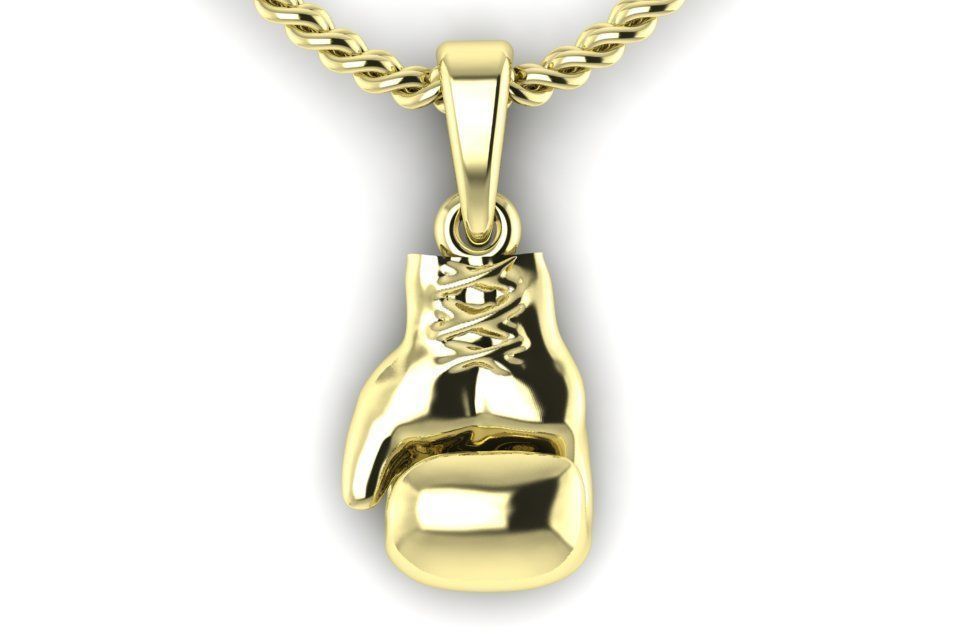 pendant boxing glove 3D print model_5