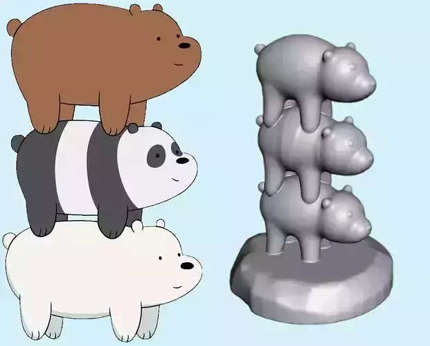 We bare bears model for 3d print