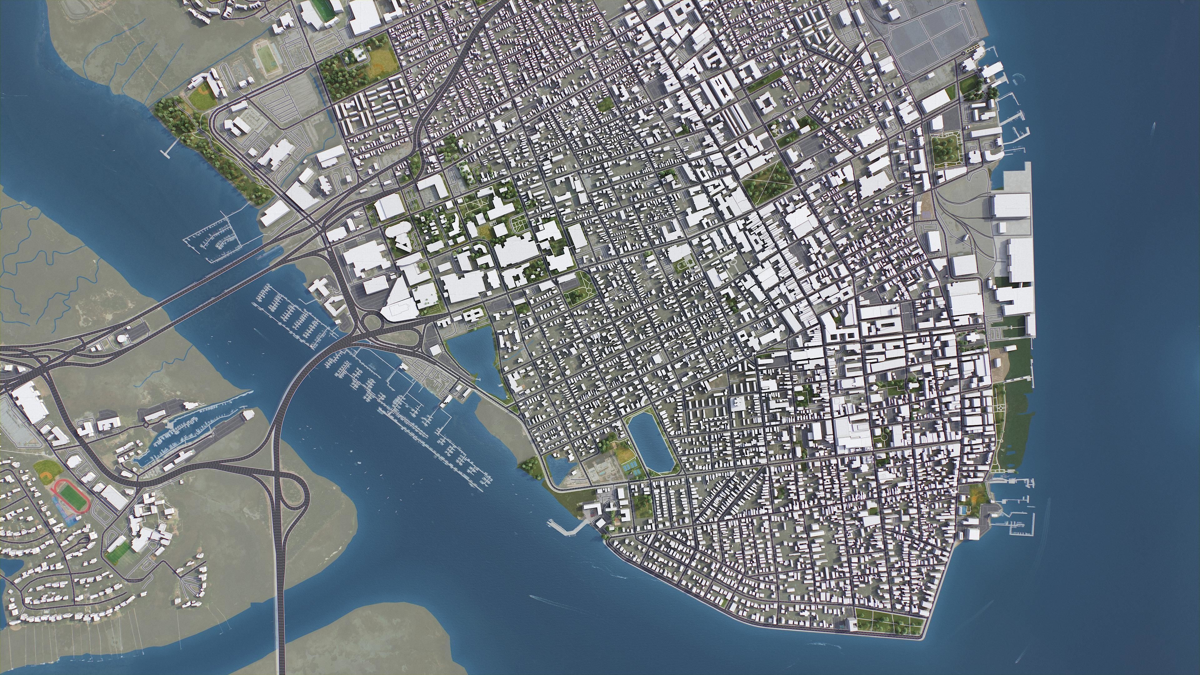 Charleston - 3D City Model Low-poly 3D model_3