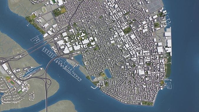 Charleston - 3D City Model Low-poly 3D model 4