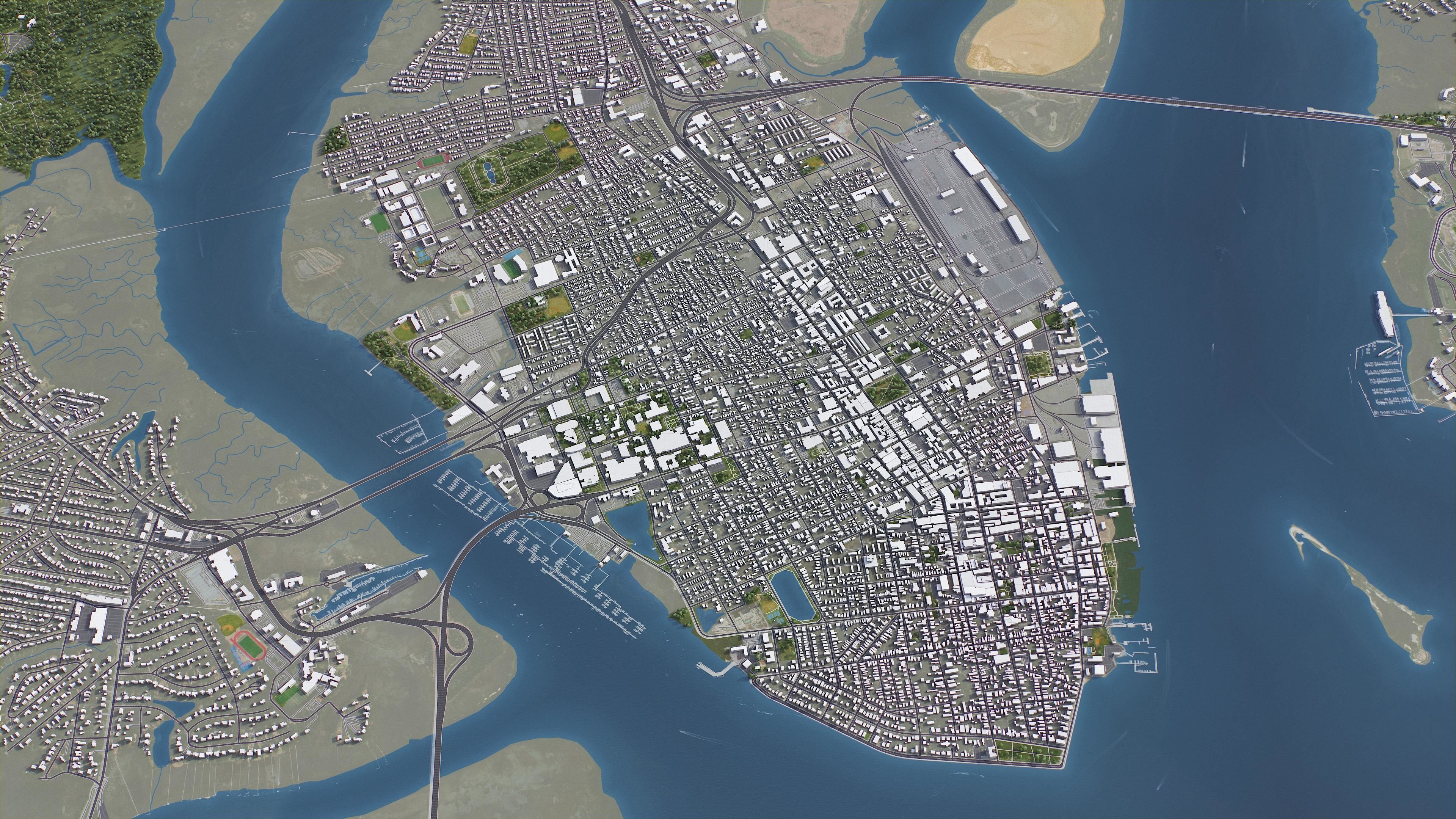 Charleston - 3D City Model Low-poly 3D model_11