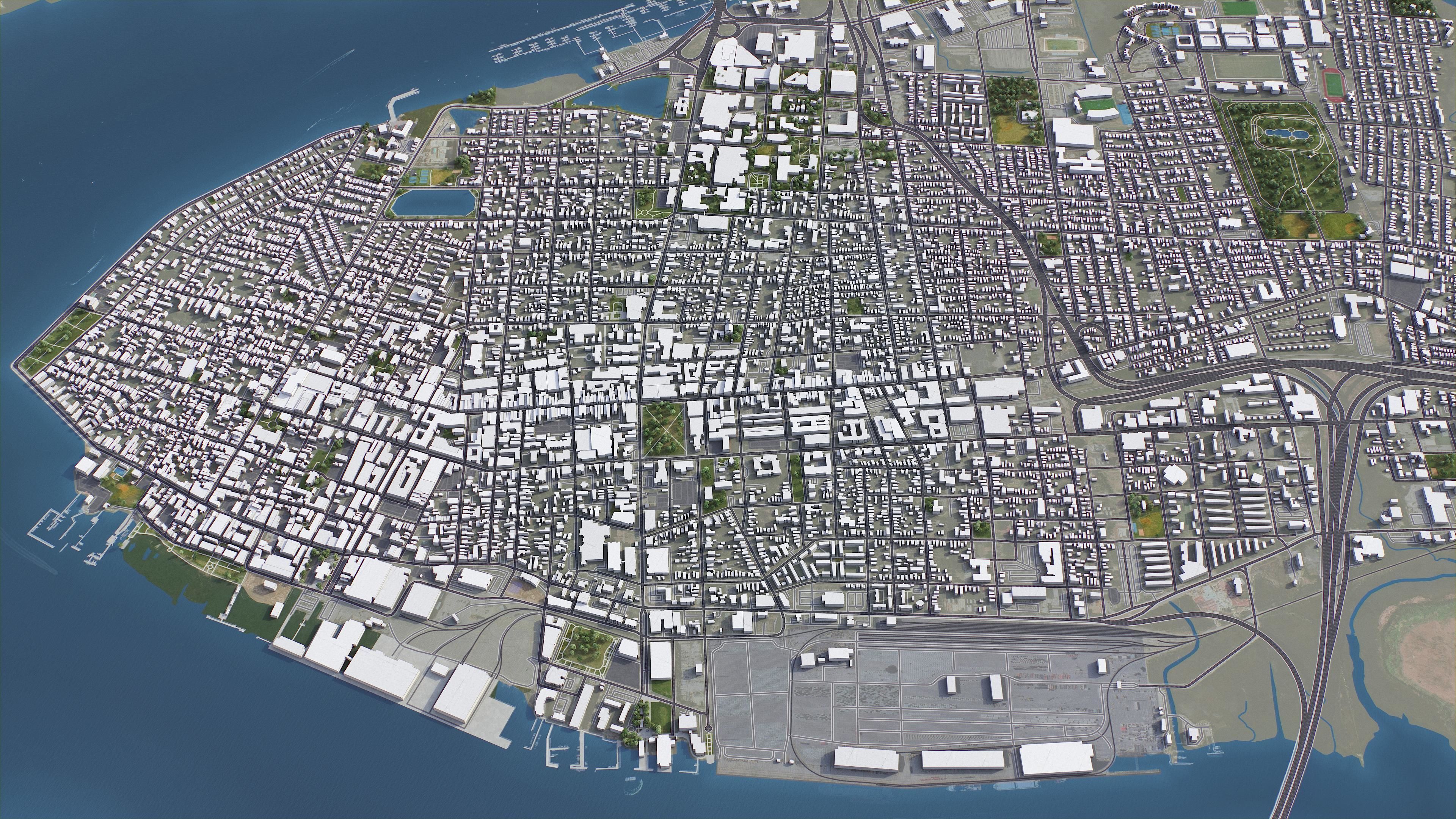 Charleston - 3D City Model Low-poly 3D model_4