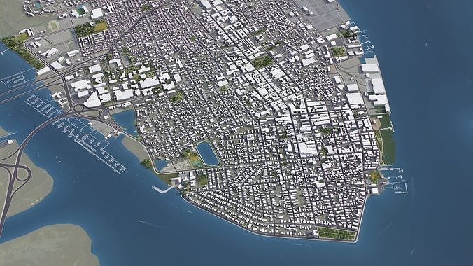 Charleston - 3D City Model Low-poly 3D model 3