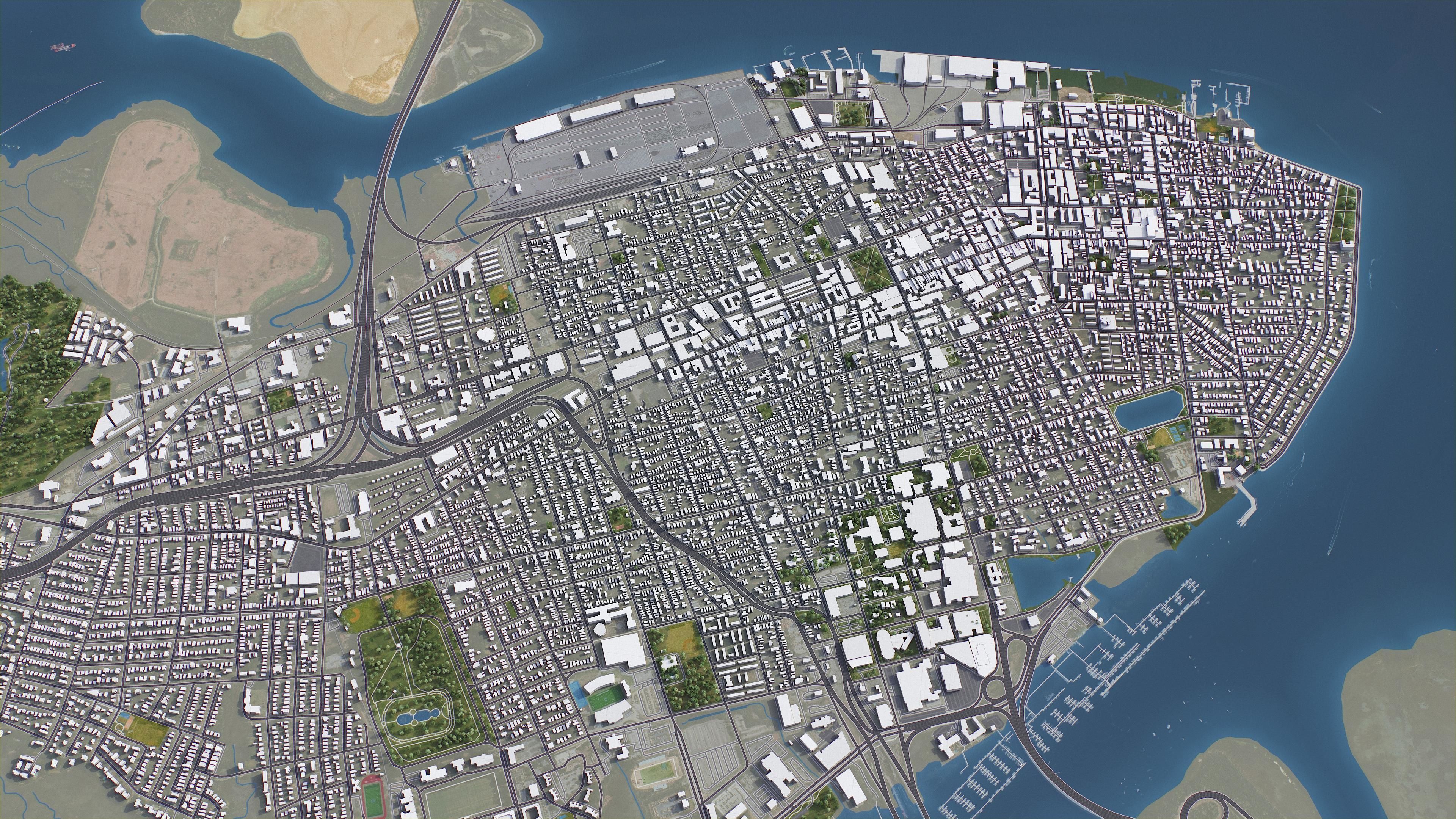 Charleston - 3D City Model Low-poly 3D model_10