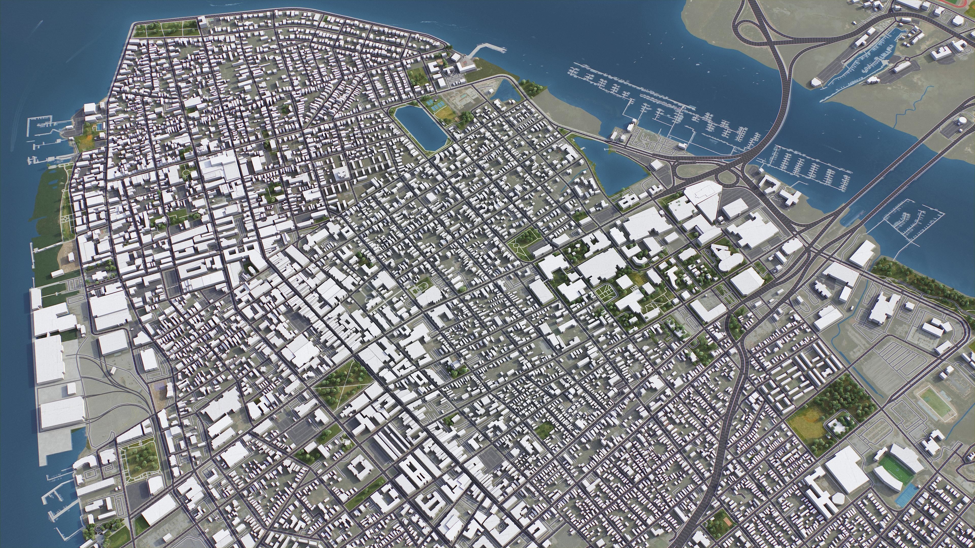 Charleston - 3D City Model Low-poly 3D model_8