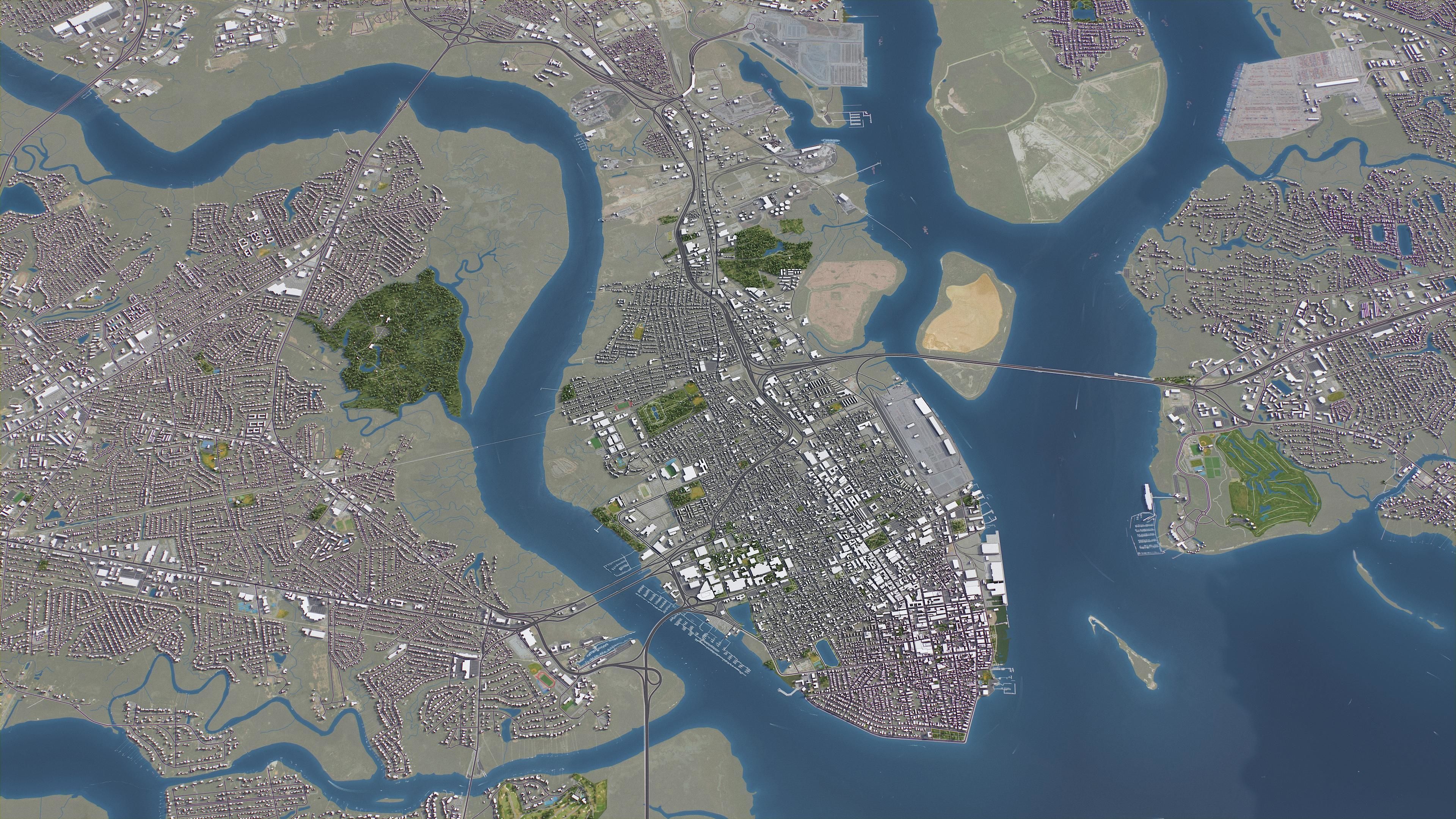 Charleston - 3D City Model Low-poly 3D model_9