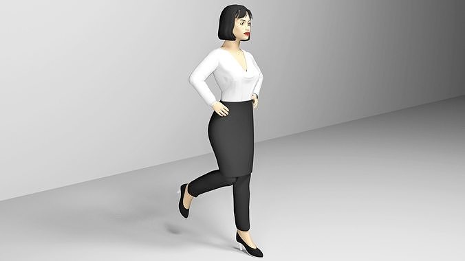 Woman in skirt and blouse 3D model