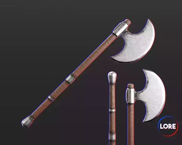 Medieval Common Weapon Axe Low-poly 3D model