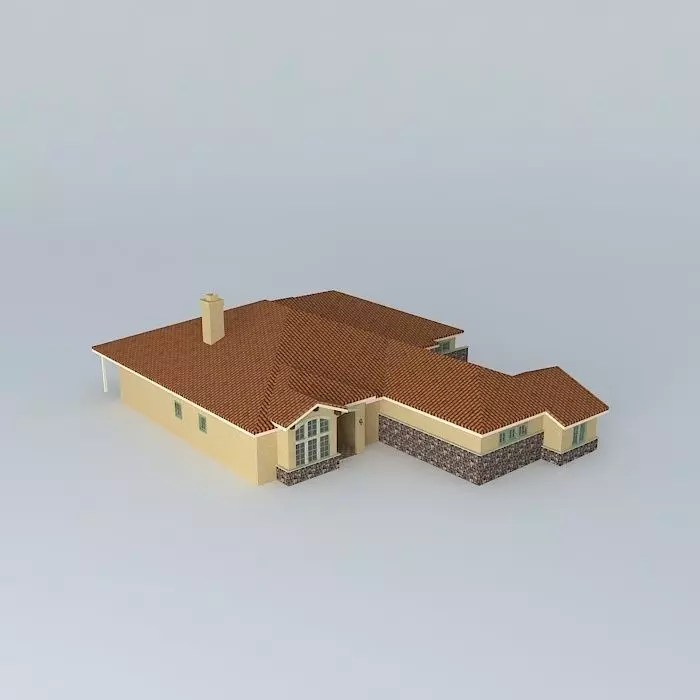 Spanish house with interior free 3D model | CGTrader