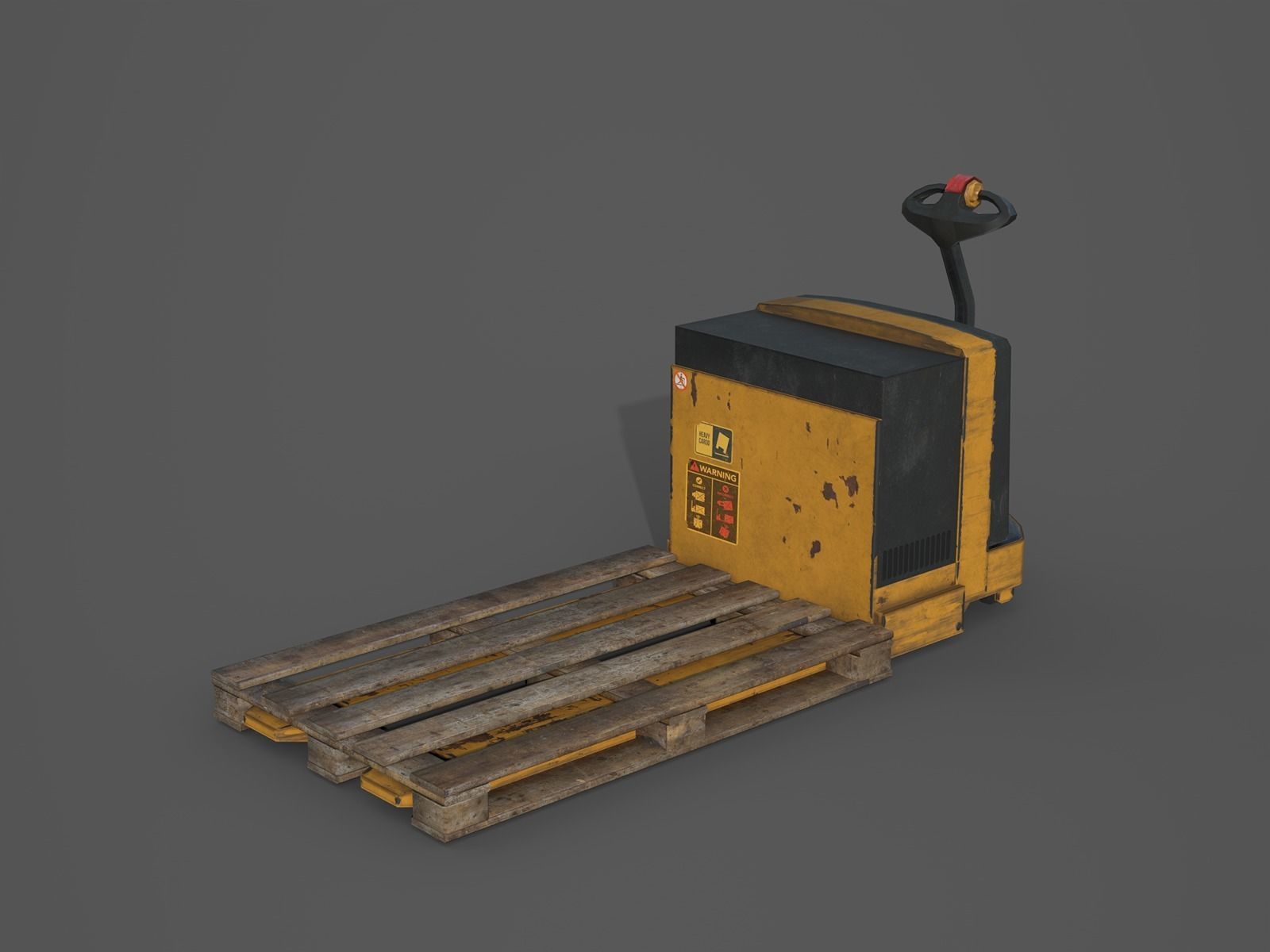 Industrial Vehicle - Pallet Truck - PBR and Game Ready Low-poly 3D model_4