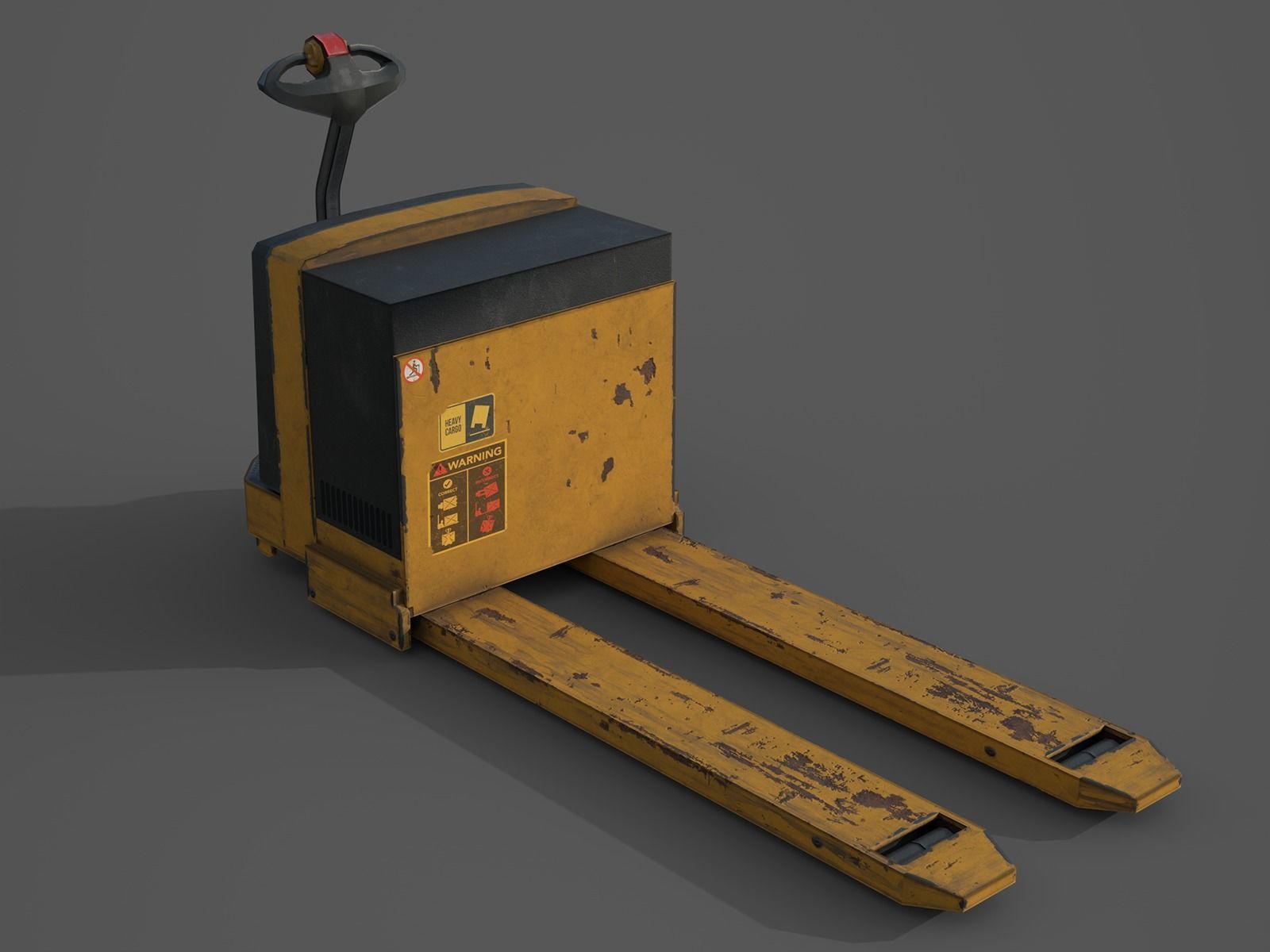 Industrial Vehicle - Pallet Truck - PBR and Game Ready Low-poly 3D model_9