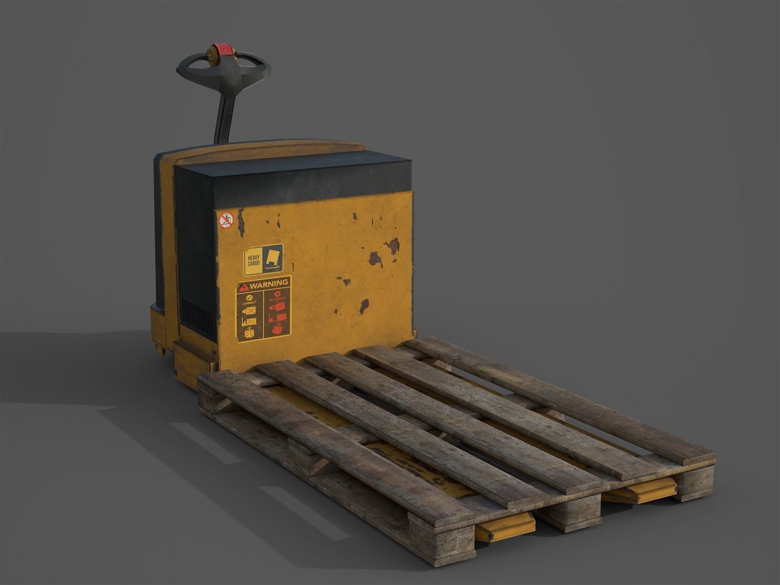 Industrial Vehicle - Pallet Truck - PBR and Game Ready Low-poly 3D model_3