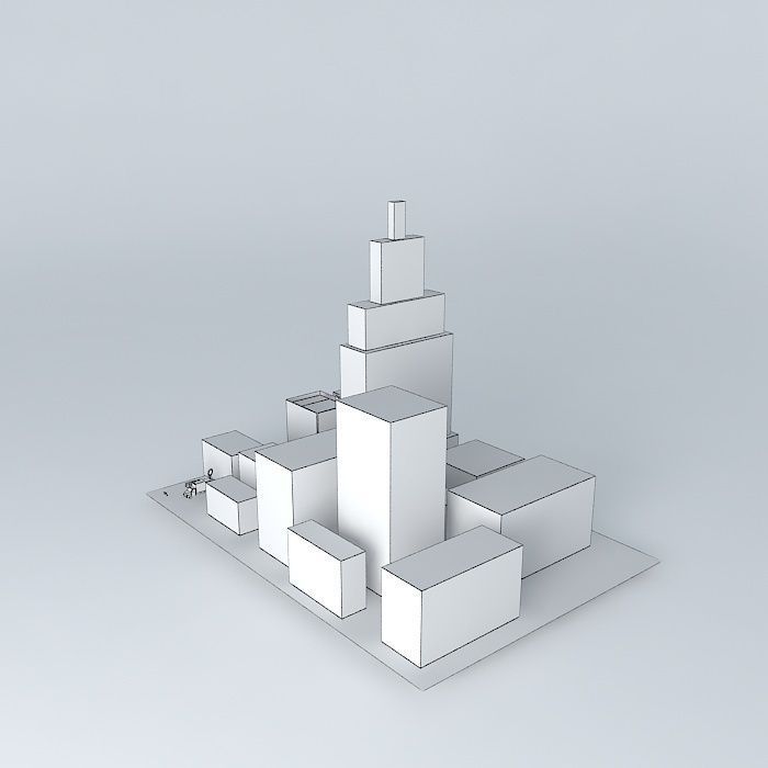 city to ride and walk in Free 3D model_4