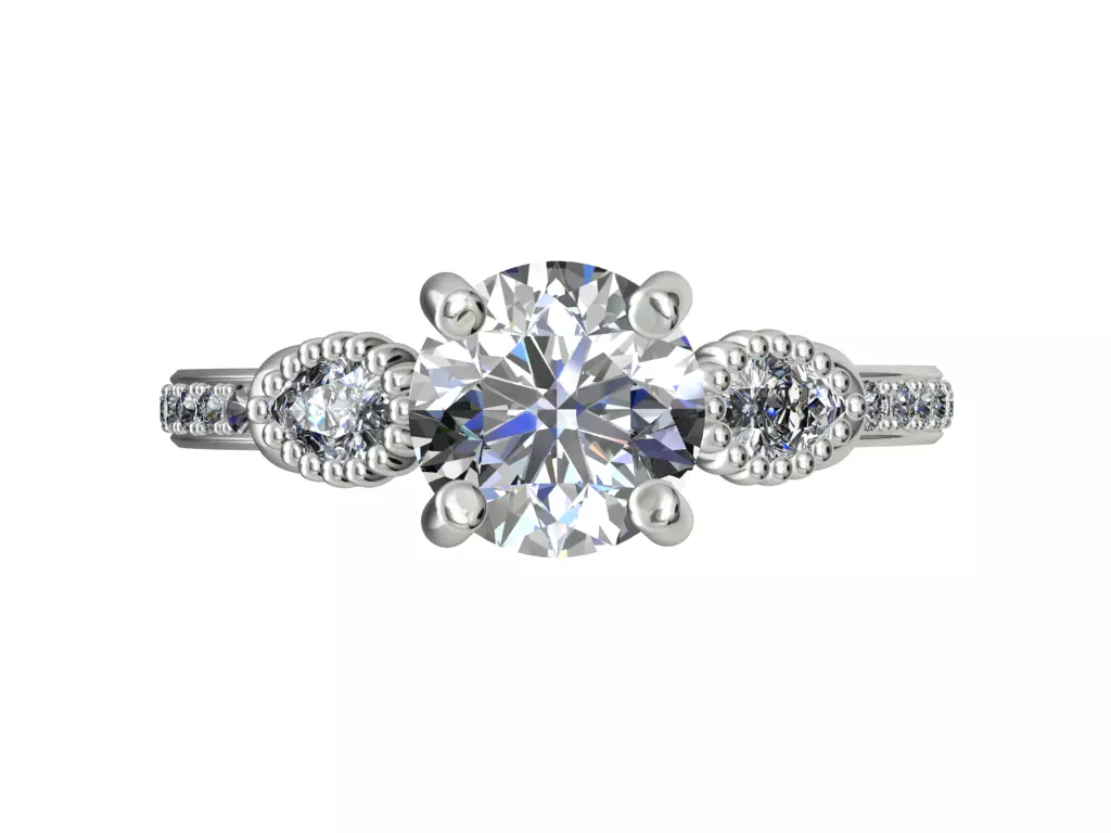 JEWELRY ENGAGEMENT RING STL FILE FOR DOWNLOAD AND PRINT- CC46 3D print model