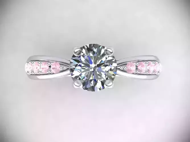  Engagement Ring with 2 version Milligrain and  without  - CC49