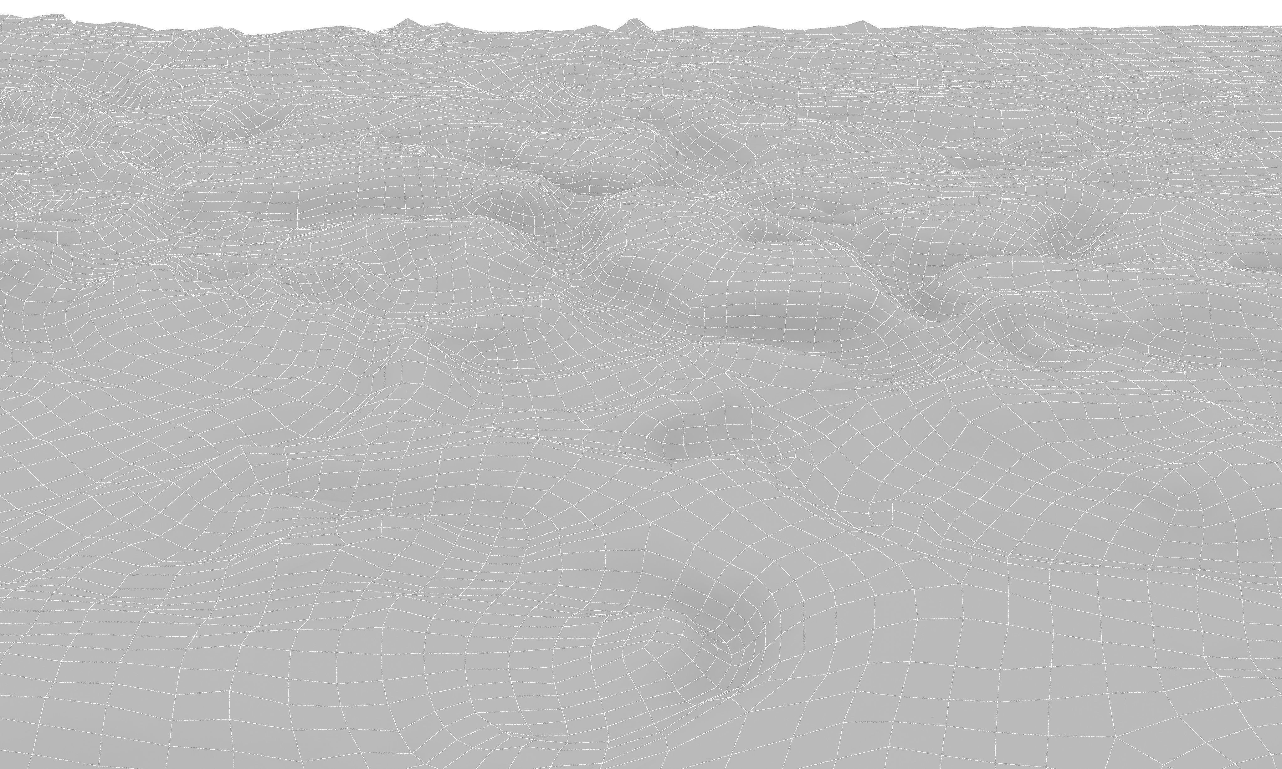 mountain square of land with trees 3D model_7