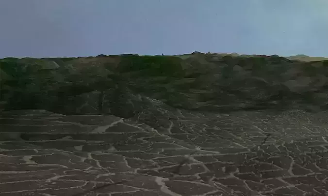 mountain square of land with trees