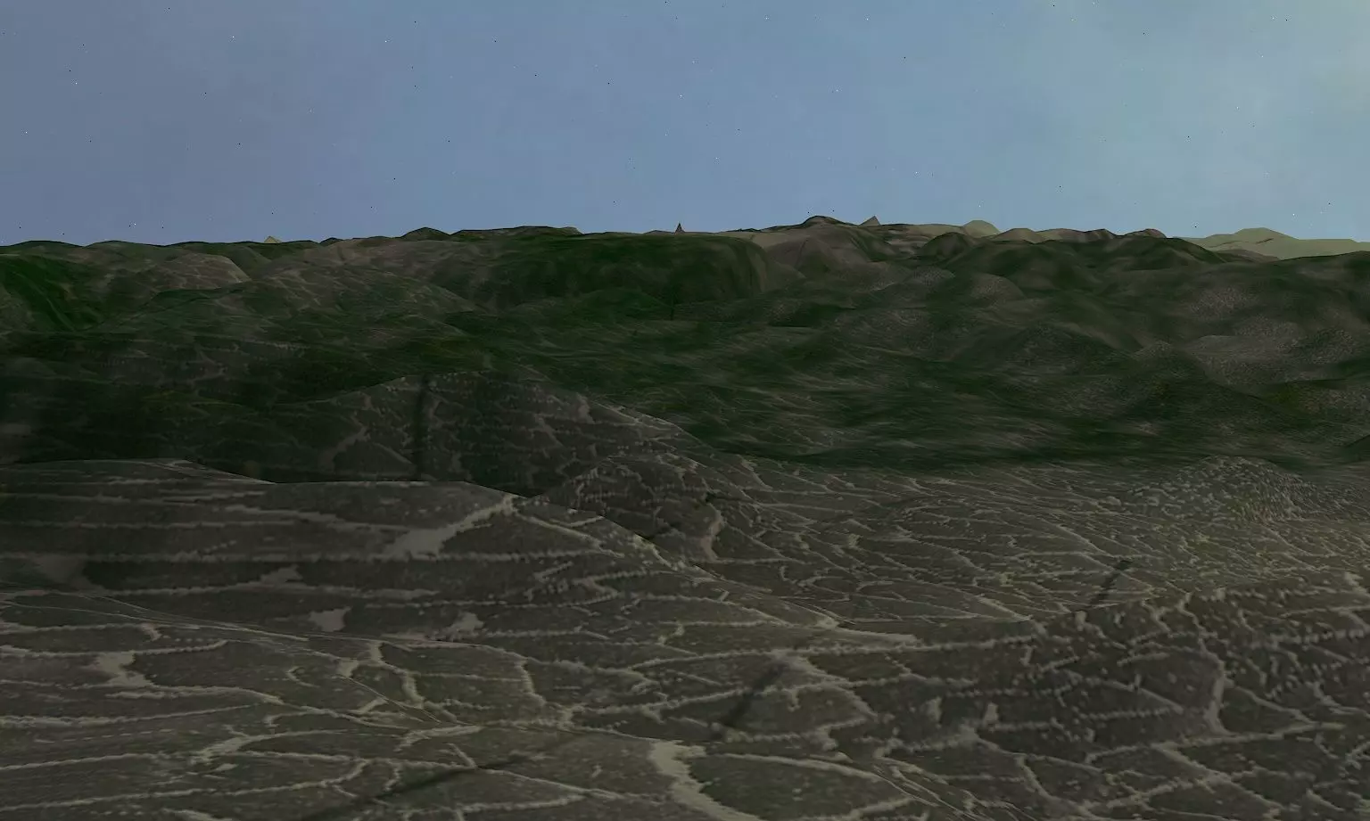 mountain square of land with trees 3D model_0