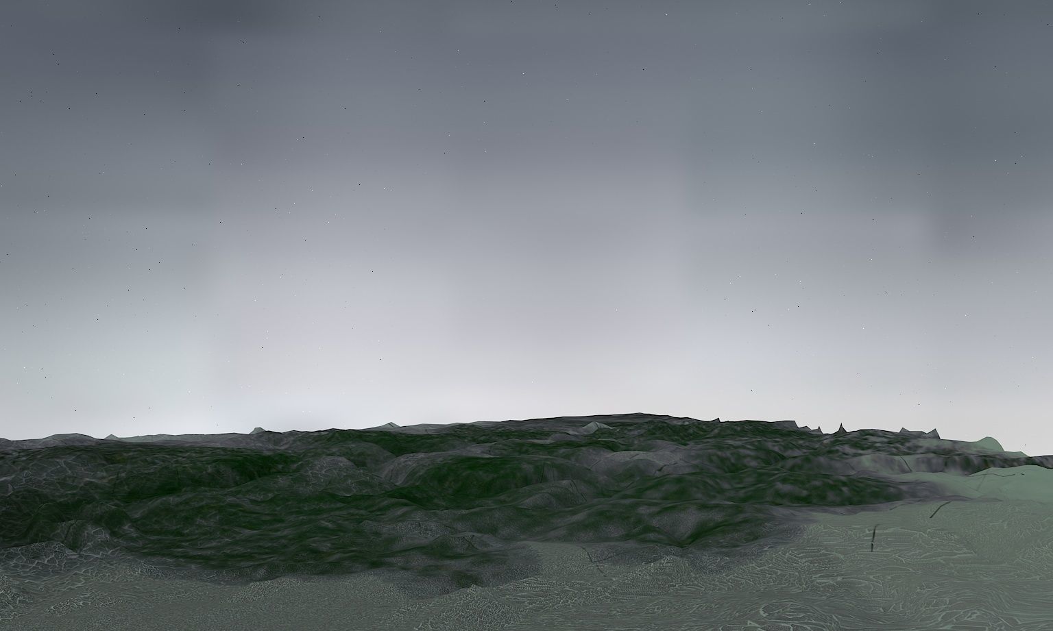 mountain square of land with trees 3D model_2